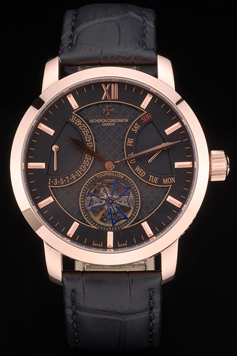 Vacheron Constantin Luxury Leather Replica Watches 80227